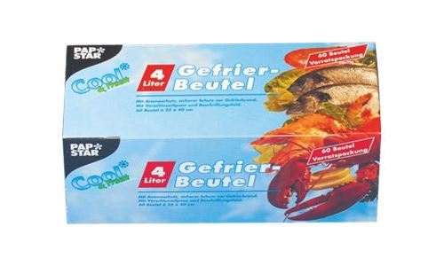 PAPSTAR - Sac de congélation - 4 L - bleu (pack de 60)