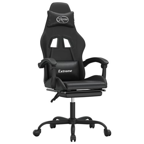 Vidaxl Noir Chaise De Jeu Avec Repose-Pied Similicuir - Image 3