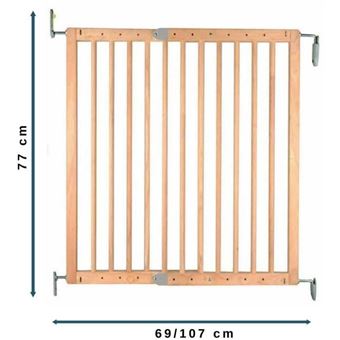 Barrière de sécurité Enfant PRUNE- 69 a 107 cm - Bois - Pivotante