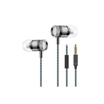 Ecouteurs metal pour "samsung galaxy a20" avec micro kit main libre intra-auriculaire casque universel jack (gris) - 1