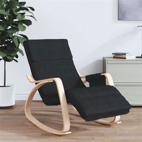 VIDAXL - Fauteuil à bascule - Noir - Image 3