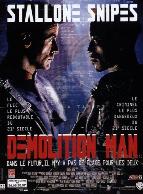 Affiche de Cinéma Originale - Demolition Man - 1994 - Sylvester Stallone, Wesley Snipes - 120x160cm