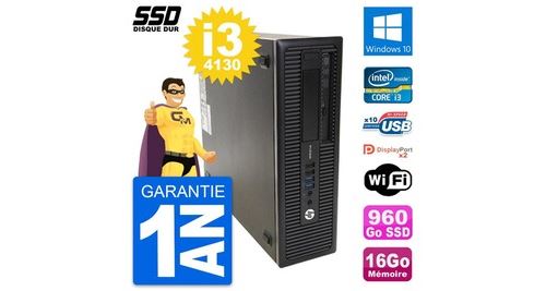 Pc hp prodesk 600 g1 sff intel core i3-4130 ram 16go ssd 960go windows 10 wifi