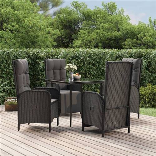 Non Communiqué Noir Vidaxl Ensemble À Manger De Jardin Coussins 5Pcs Résine Tressée, Ensemble De Salle À Manger, Ensemble De Salle À Manger 3185175
