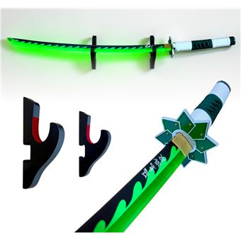 Katana LED Vert -Sanemi Demon Slayer - Support Mural Inclus - 1