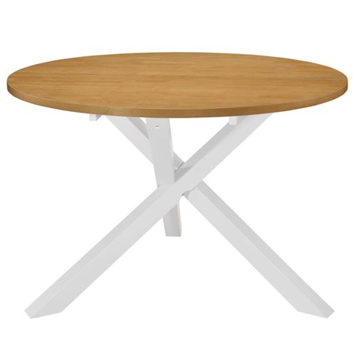Vidaxl Blanc/Marron Table Salle À Manger - Image 3