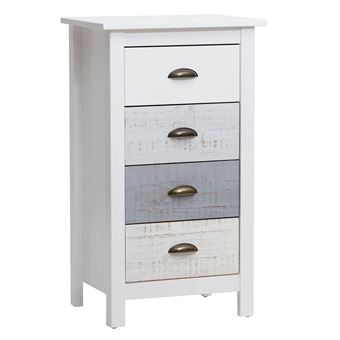 ROSALIA - Chiffonnier 4 Tiroirs Bois Aspect Vieilli - Altobuy - 1