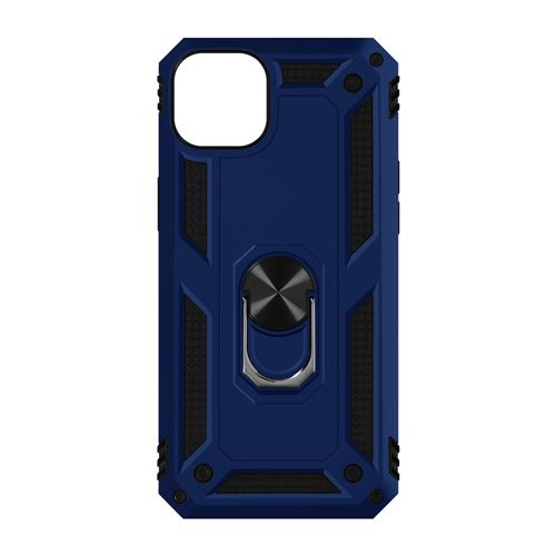 Coque pour iPhone 14 Plus Antichoc Bi-matière Bague Support Vidéo Avizar bleu nuit