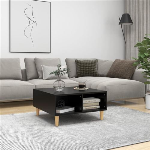 Vidaxl vidaXL Table basse Noir 60x60x30 cm Agglom&eacute;r&eacute;