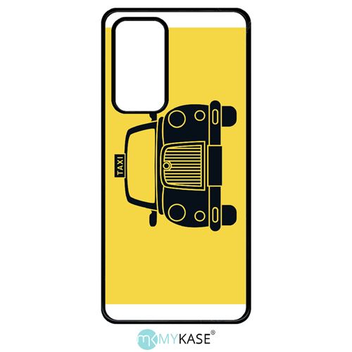 Coque My-Kase pour P40 - taxi sur fond jaune - Plastique Noir