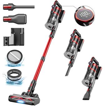 Aspirateur Balai, HOMPANY,46000Pa/570W,9*2500mAh/65 Mins Autonomie, OLED Écran Aspirateur Puissant, 1.75L/Filtration en 7 étapes - 1