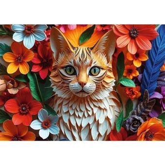 Puzzle 40e anniversaire paper art 3d chat 1000 pieces - Trefl - 1