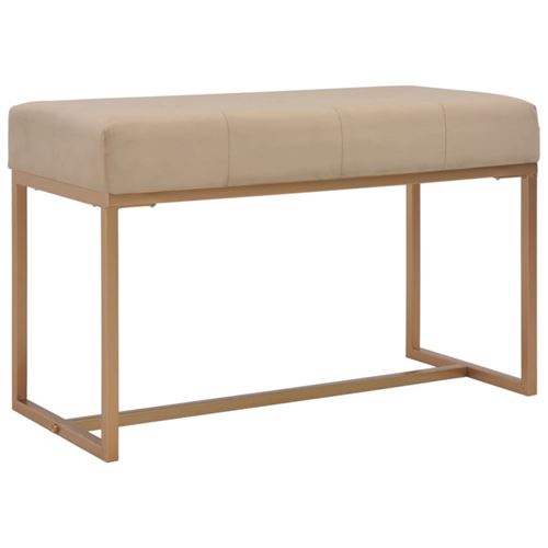 vidaXL - Banc d'entrée - Velours - Beige - 80 cm - Image 3