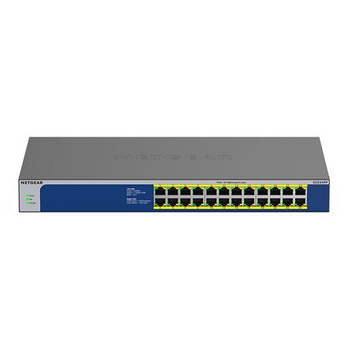 switch ethernet netgear gigabit gs524pp100eus 24 ports poe 2 couches supportées