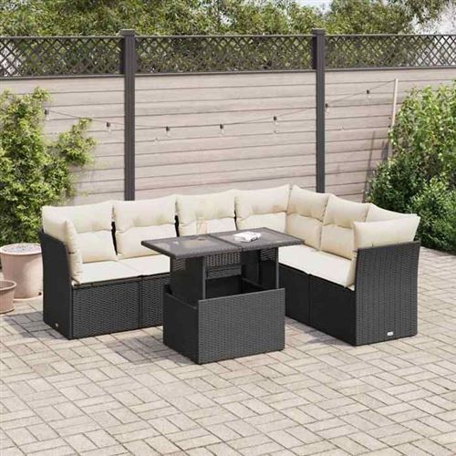 Non Communiqué Noir Salon De Jardin Vidaxl Resine 7 Personnes 7 Pieces