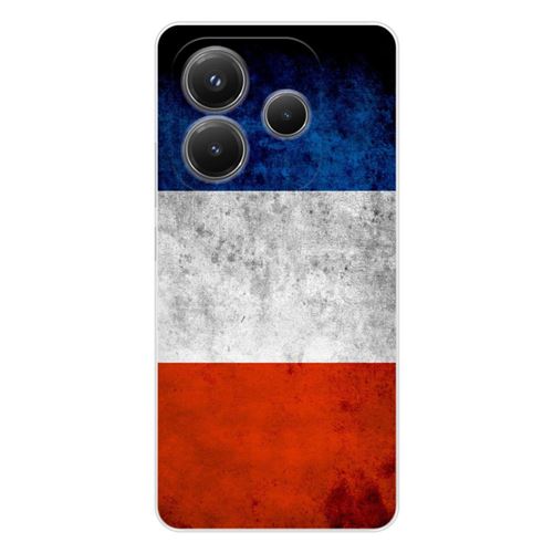 Coque en silicone imprimée compatible Xiaomi Redmi Note 14 5G Drapeau France