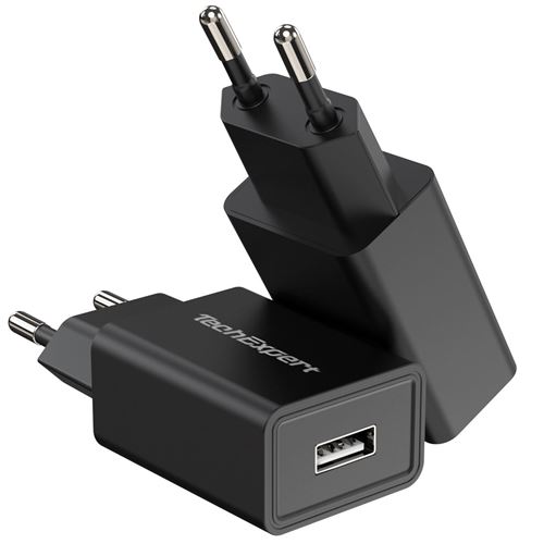 Chargeur Secteur vers USB 5V 2A TechExpert 10Watts noir
