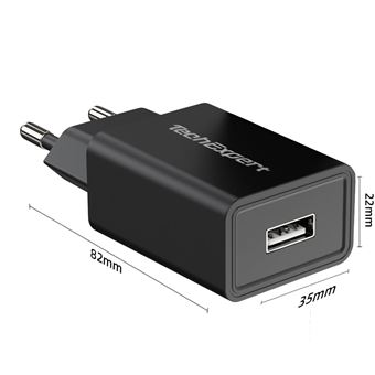 Chargeur Secteur vers USB 5V 2A TechExpert 10Watts noir