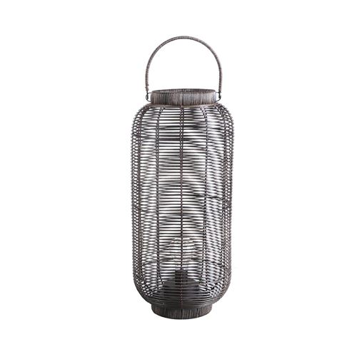 Lanterne ethnique tressée Natural Living PM - Marron foncé