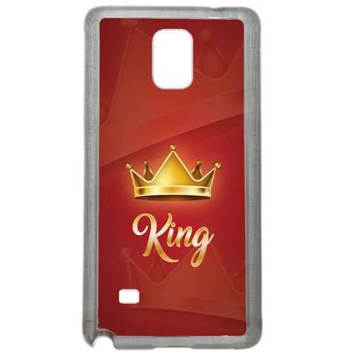 Coque King Fond Rouge Compatible Samsung Galaxy Note 4 Transparent