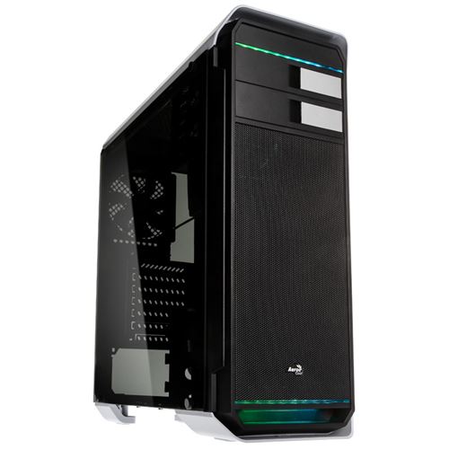 Boitier aerocool aero-500g rgb blanc avec fenetre