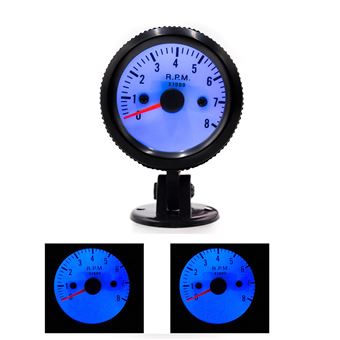 Tachymetre Voiture Electrique Jauge 0 8rpm Visage Noir Avec Led