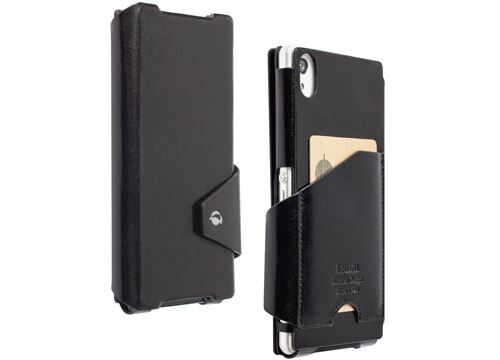 Krusell Kalmar FlipWallet MFX - Flip cover voor mobiele telefoon - leer - zwart - voor Sony XPERIA Z2