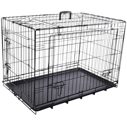 Meilleurs prix pour Cage NYO noir L. 59 x 93 x 62.5 cm. en métal avec porte coulissante. pour chien