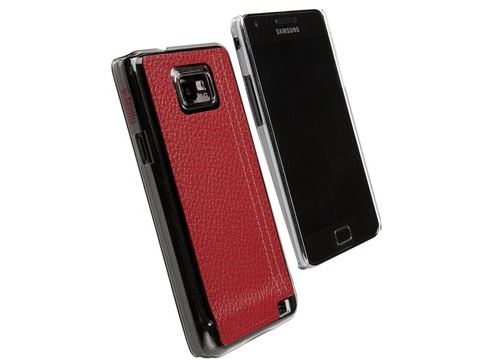 Krusell Gaia UnderCover - Beschermende bedekking voor mobiele telefoon - polycarbonaat, imitatieleer - rood - voor Samsung Galaxy S II