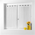 Paire De Brise-bise Osaka Blanc 45x90cm - Dentelle Florale Orientale - Pour Fenêtre Salle De Bain Ou Cuisine