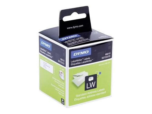 DYMO LabelWriter - Noir sur blanc - 28 x 89 mm 260 étiquette(s) (2 rouleau(x) x 130) étiquettes adresses - pour DYMO LabelWriter