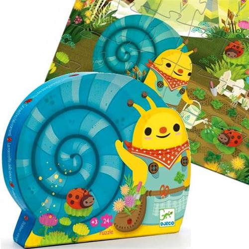 Puzzle Djeco Boite Silhouette Escargot 24 Pieces Enfants 3 Ans +