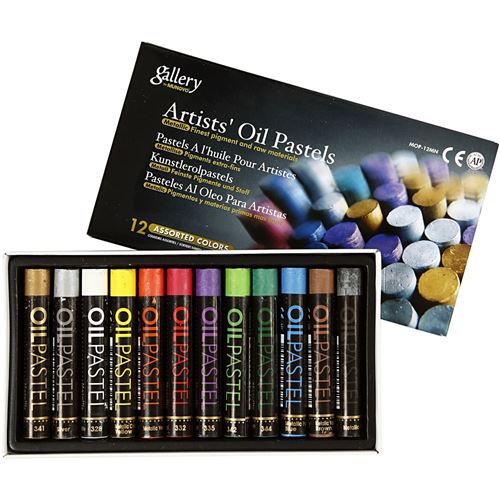 Creotime Galerie pastel à l'huile multicolore 7 cm 12 pièces