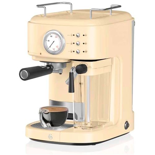 Swan Retro SK22110CN - Machine à café avec buse vapeur Cappuccino - 15 bar - crème