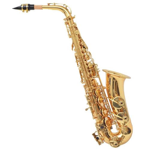 vidaXL Saxophone alto laiton jaune avec laque dorée Eb