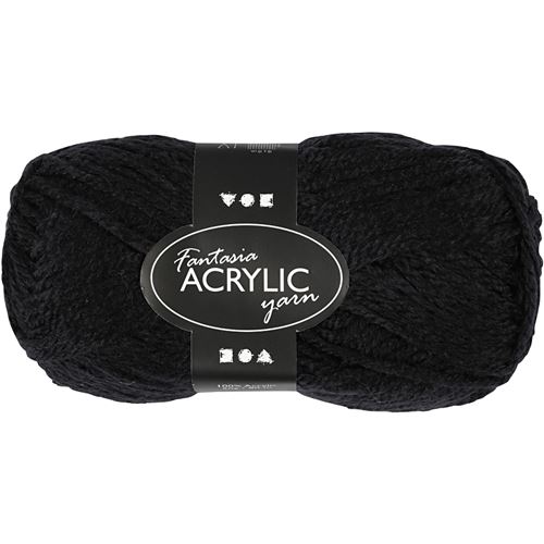 Creotime fantasia fil acrylique noir 80 m 50 g