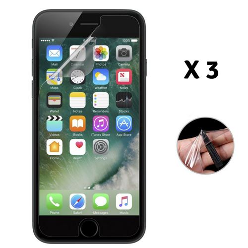 Lot de 3 Films Protection pour Apple iPhone 7 - Protecteur Ecran en Plastique Ultra Resistant Anti Rayure Ultra Mince Phonillico®
