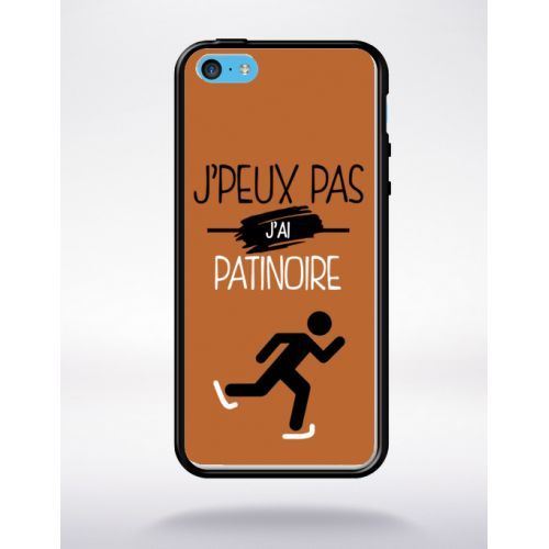 Coque j peux pas j ai patinoire 7 compatible apple iphone 5c bord noir silicone