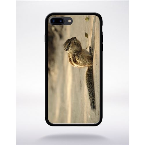 Coque petit ecureuil compatible apple iphone 7 plus bord noir silicone