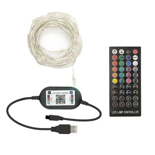 Guirlande Lumineuse 10M 100 Led Avec Application Contrôlée Multicolore MK159