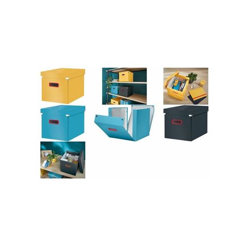 LEITZ Boîte de rangement Click & Store Cosy, cube, bleu