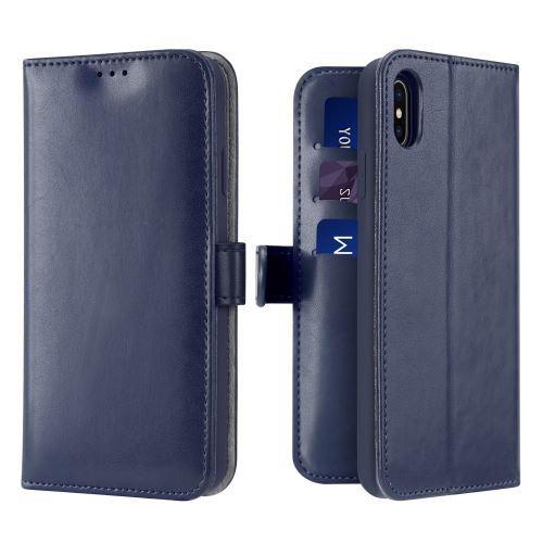 Etui en PU bleu pour votre Apple iPhone X/XS 5.8 pouces