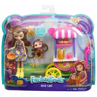 Playset enchantimals stand de fruits : poupee merit singe 15 cm, animal,  véhicule, accessoires - mini univers fille - Univers Miniature - Achat \u0026  prix | fnac