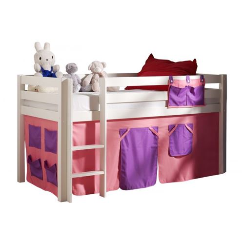 Lit enfant mezzanine + housse Bella blanc - PINO