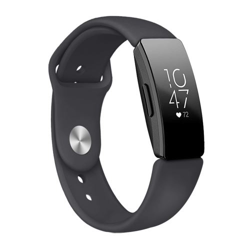 Bracelet Sport en Silicone Simple Remplacement pour Fitbit Inspire HR - Noir (Taille L)