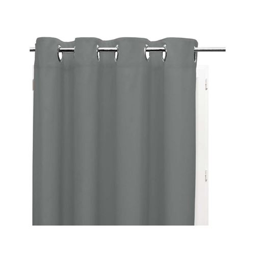 Rideau isolant et occultant à oeillets - 135 x 250 cm - Gris