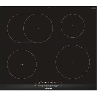 Plaque induction Siemens iQ500 ED731FSB5F - Table de cuisson à induction -  4 plaques de cuisson - Niche - largeur : 56 cm - profondeur : 49 cm - noir  devant à facettes