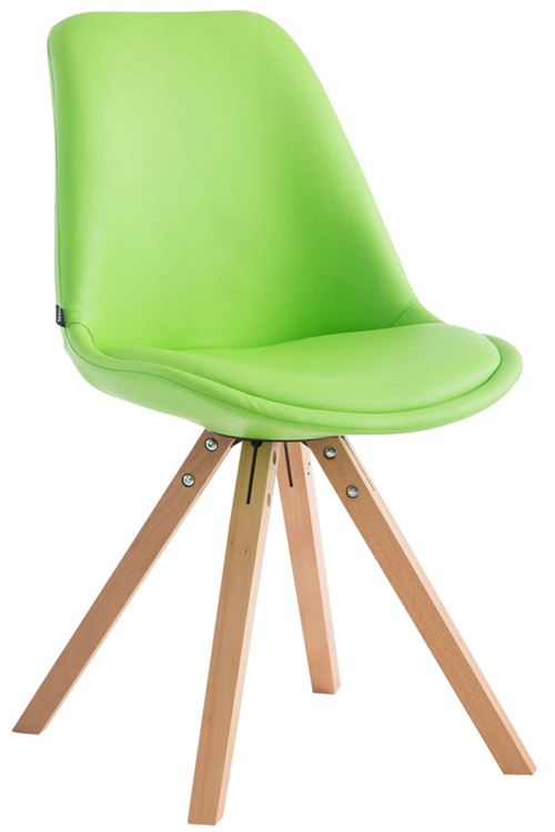 Chaise de salle à manger Laval pieds carrés en bois de chêne Nature - Siège Vert