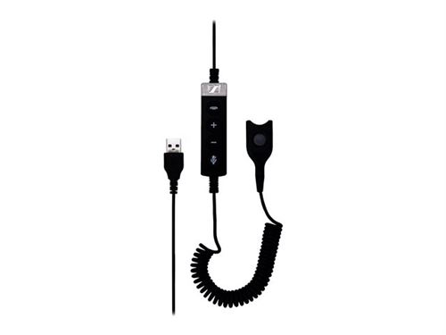 Epos | Sennheiser Usb-Ed Cc 01 Ms - Câble pour Casque Micro - Usb Mâle pour Easydisconnect Mâle - 1.61 M - Bobiné, Contrôle à Distance à 4 Boutons