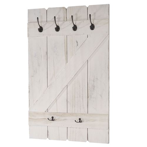 Porte tasses MENDLER HWC-D13, étagère suspendue pour tasses 91x60cm blanc shabby